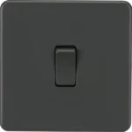Knightsbridge SF2000MBB Screwless 1G 2-Way Switch, 230 V, Matt Black