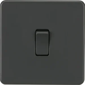 Knightsbridge SF2000MBB Screwless 1G 2-Way Switch, 230 V, Matt Black
