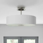 Lindby Josia ceiling light, white, fabric, Ø 47 cm, E27