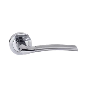 Status Indiana Round Lever Door Handle - Satin Chrome and Polished Chrome