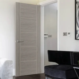 Grey Internal Fully Finished Lava Tigris 5 Panel Laminate Door