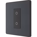 British General Evolve 1-Gang 2-Way LED Single Master Trailing Edge Touch Dimmer Switch Grey with Black Inserts (4