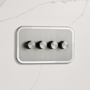 4G Dimmer Light Switch (150W) in Silver & White Gloss