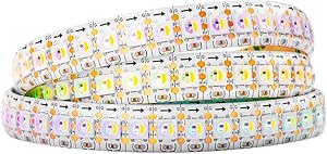 RGB+Natural White SK6812 (Similar WS2812B) Individually Addressable 3.3ft 1m 144LEDs/Pixels/m Flexible 4 Colors in 1 LED Dream Color LED Strip IP65 Waterproof DC5V White PCB