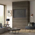 Cheshire Mouldings 2.4m x 600mm Washed Walnut Veneered MDF Acoustic Slatted Wall Panelling