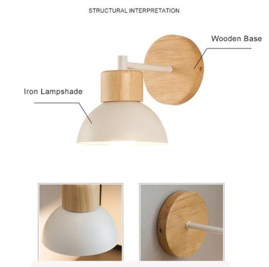 Nordic Wood Dome Wall Light | 1-Light - Image 7