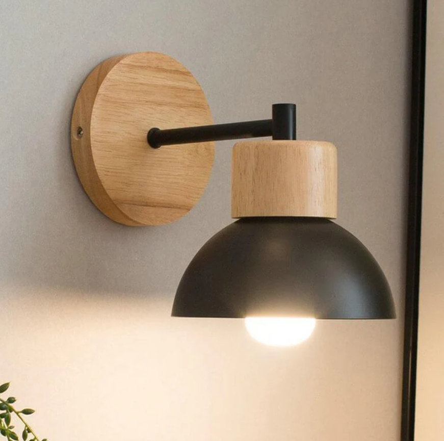 Nordic Wood Dome Wall Light | 1-Light - Image 2