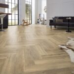 8mm Herringbone Laminate Flooring Gentle Gold Oak (Parquet)