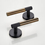 Brass Linear Lever Handle in Antique and Blac