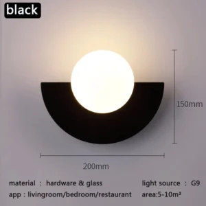 LED Wall Lamp Nordic Wall Light Colorful Glass Ball Bedroom Livingroom Decors