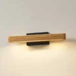 Lucande LED wall light Lieske, 40 cm, wood, black