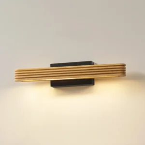 Lucande LED wall light Lieske, 40 cm, wood, black