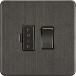 Knightsbridge SF6300SB Screwless 13A Switched Fused Spur Unit, Smoked Bronze