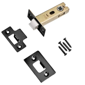 Premium Sprung Tubular Deadbolt - Matte Black - 45mm Backset - 64mm Case - Designer Levers