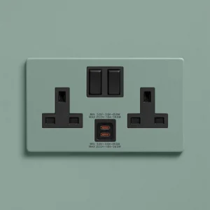 Terrarium double socket with USB-C